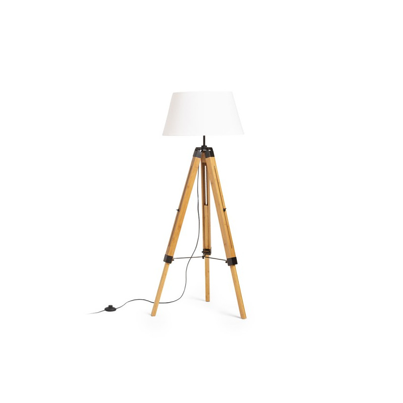 RENDL ALVIS/AMBITUS 46 stojanová biela bambus/čierna 230V LED E27 15W R14500