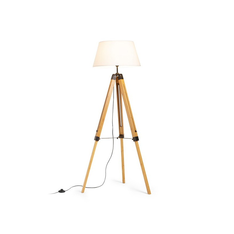 RENDL ALVIS/AMBITUS 46 stojanová biela bambus/čierna 230V LED E27 15W R14500