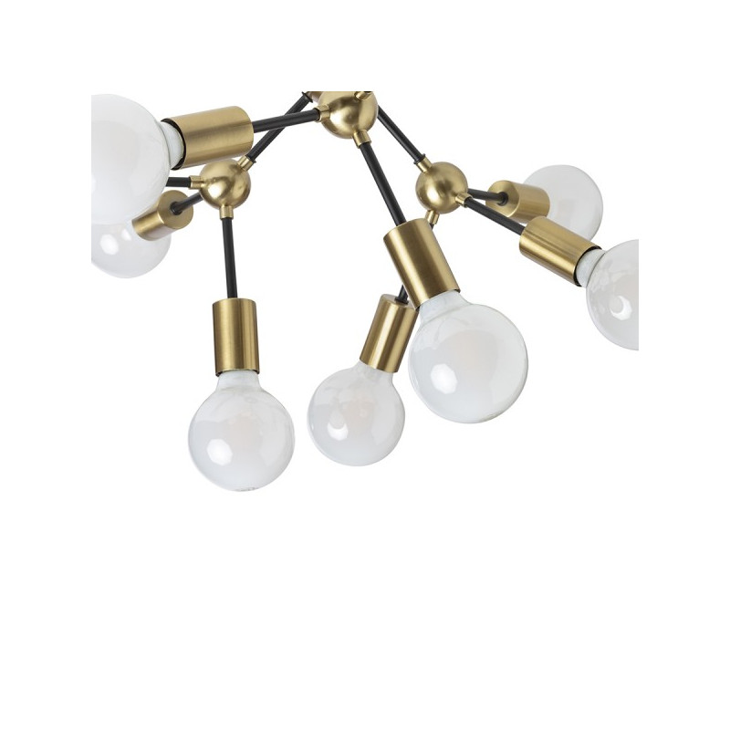 RENDL ARTEMIA 9 stropná čierna česaná mosadz 230V LED E27 9x15W R14397