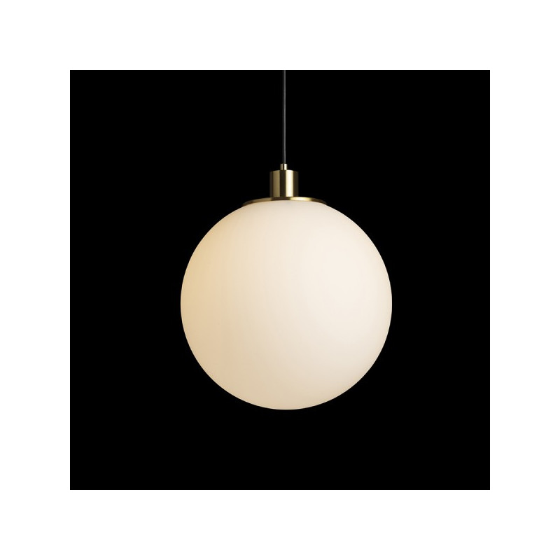 RENDL BOULDER 30 závesná opálové sklo/česaná mosadz 230V LED E27 15W R14394