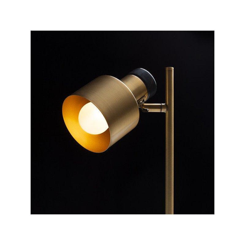 RENDL DIVINA stolná mosadz/dekor čierny mramor 230V LED E27 5W R14261