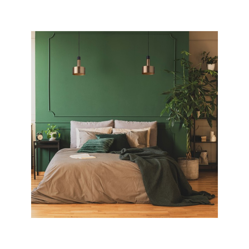 RENDL DIVINA závesná mosadz/dekor čierny mramor 230V LED E27 5W R14260