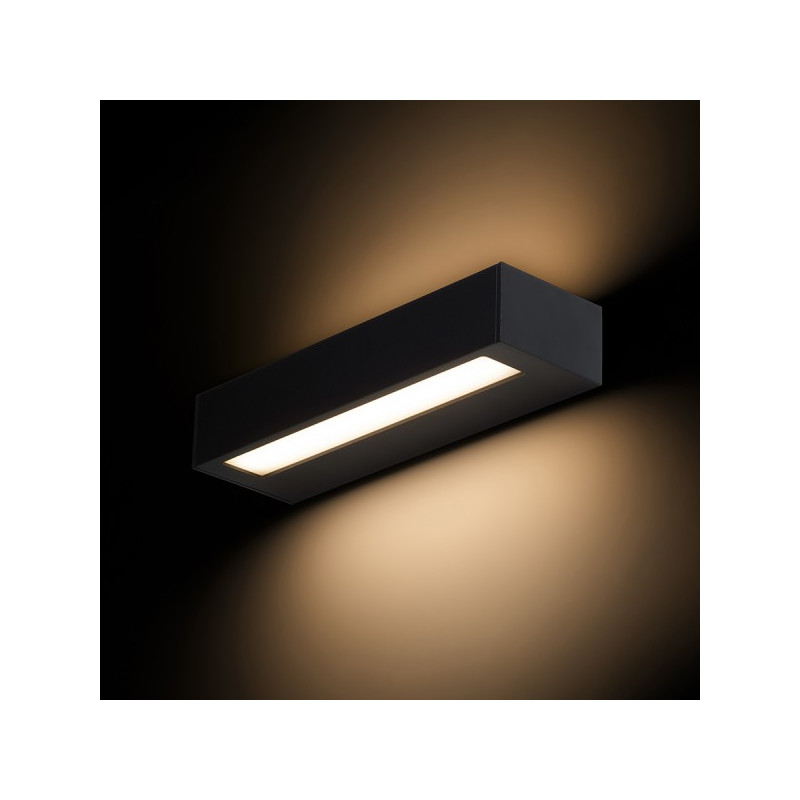 RENDL ASTER 25 nástenná čierna mliečny akrylát 230V LED 2x6W IP65 3000K R14198