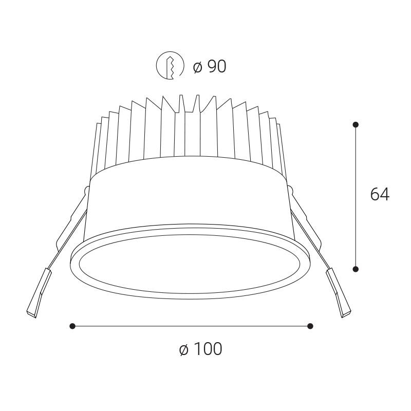 LED2 VIGO S, B DALI/PUSH DIM 18W 4000K 2095143D
