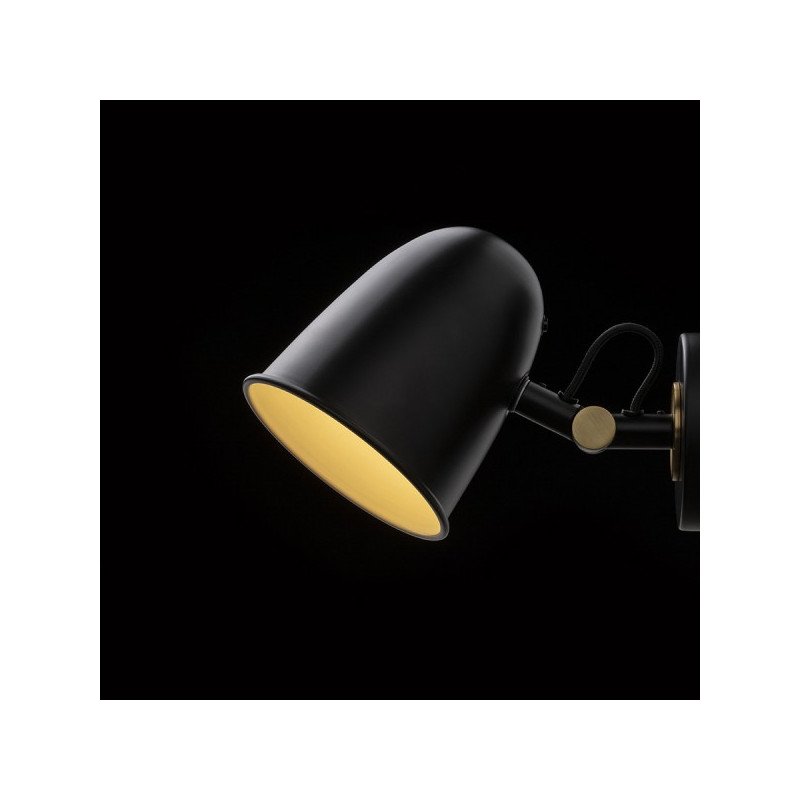 RENDL DANNY nástenná čierna mosadz 230V LED E14 5W R14186