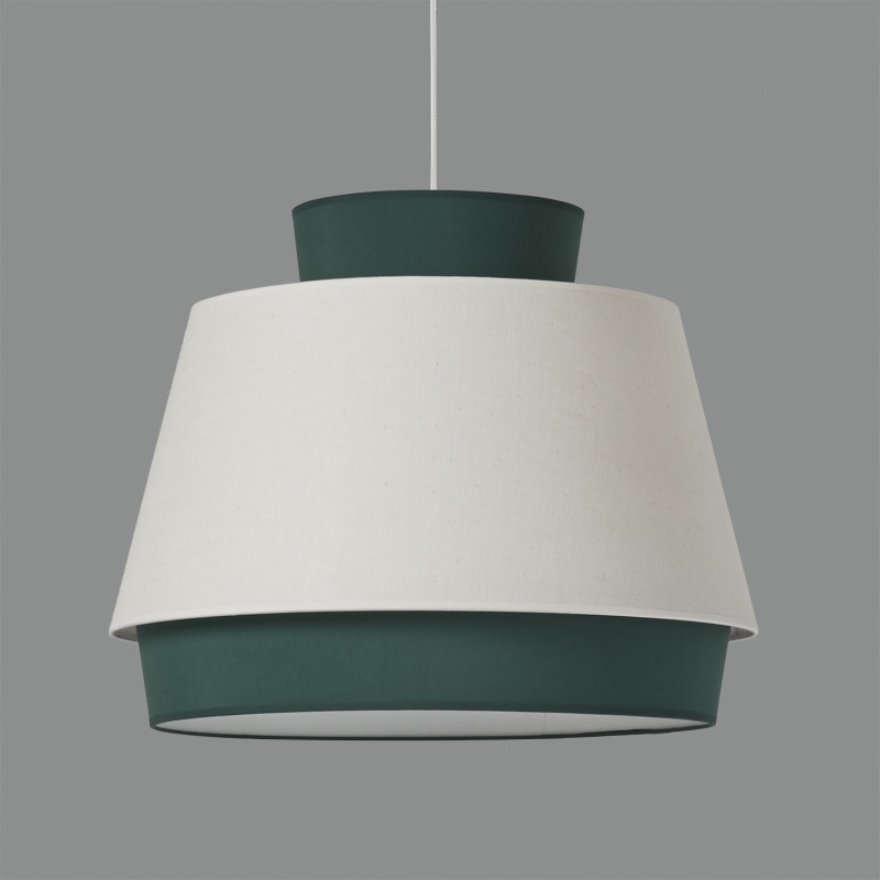 Aspen Pendant lamp 3916/60 Green/Linen, Kit White Text., LED E27 15W, CL.I