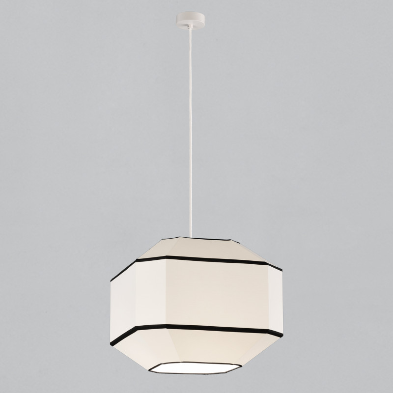 Bauhaus Pendant lamp 3917/45 White/Black, Kit Text. White, LED E27 15W, CL.I