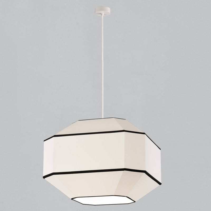 Bauhaus Pendant lamp 3917/60 White/Black, Kit Text. White, LED E27 15W, CL.I
