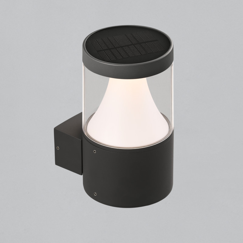 Brisk Wall Lamp Solar 16/2085 Anthracite, LED 3W 3000K 130lm, CRI90 CL.III IP65, Integrated LED, Built-in battery, Solar