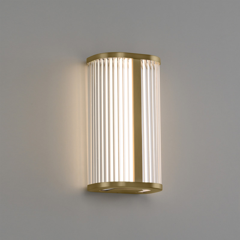 Diva Wall Lamp 16/3990-30 Matt Antique Gold, LED 12W 620lm, CRI90 CL.II IP44, Integrated LED, Kelvin 2700K-3000K Slide Switch