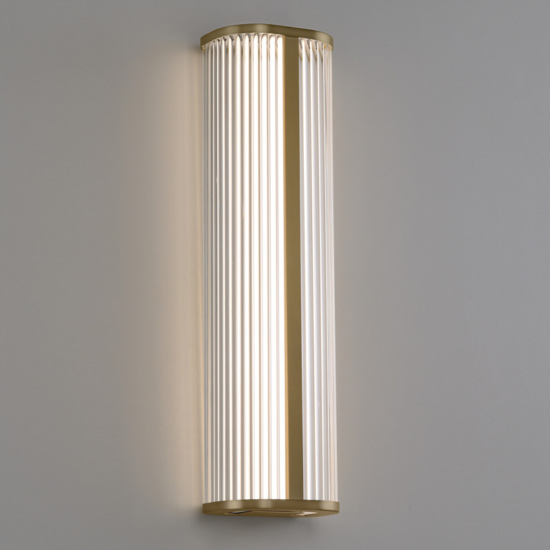 Diva Wall Lamp 16/3990-60 Matt Antique Gold, LED 18W 1250lm, CRI90 CL.II IP44, Integrated LED, Kelvin 2700K-3000K Slide Switch, 