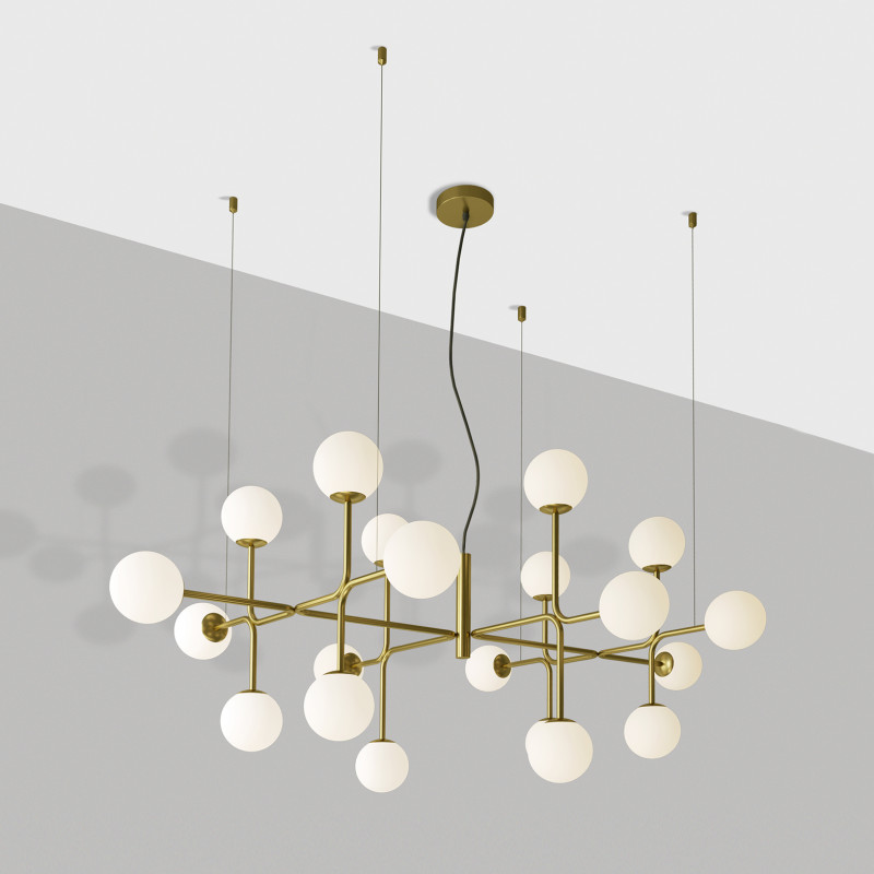 Doris Pendant lamp 3820/155 Antique Gold/Opal, LED G9 20x7W, CL.I