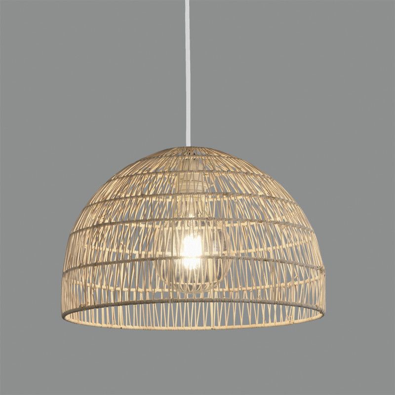 Evens Pendant lamp 3930/40 Natural Rattan, Kit Tex. White, LED E27 15W, CL.I