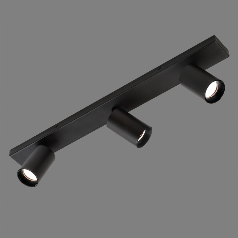 Gina stropné svietidlo 3874/R3 Black, LED GU10 3x8W, CL.I, Adjustable