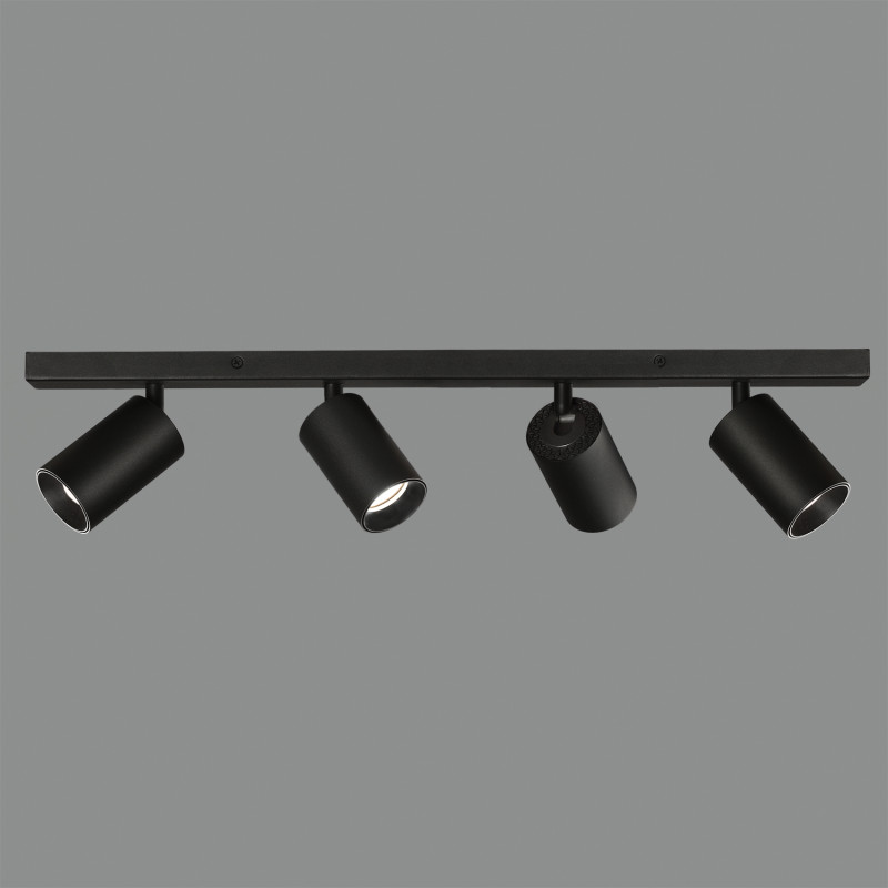 Gina stropné svietidlo 3874/R4 Black, LED GU10 4x8W, CL.I, Adjustable
