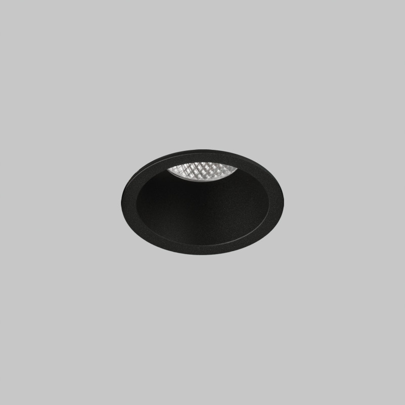 Kidal Recessed 3771/8 Black, LED COB 7W 2700K 610lm, CRI90 CL.II IP44/IP20, Integrated LED, Dim. DALI/Push