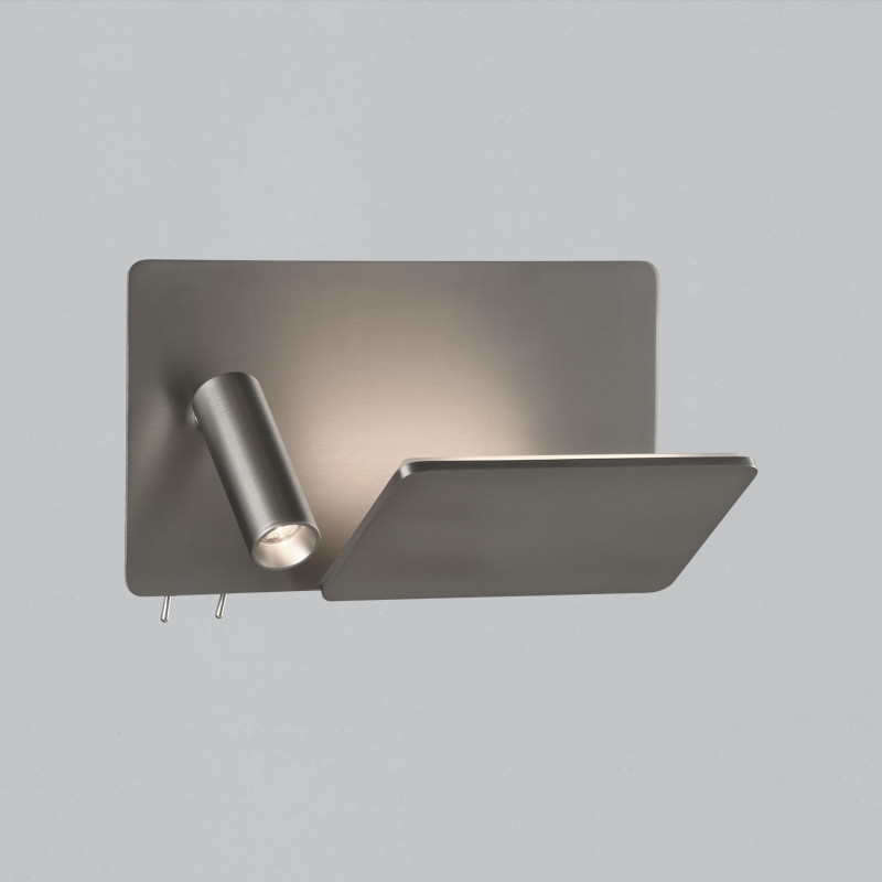 Laika Wall Lamp 16/3665 Nickel Matt, LED 6W 2700K 600lm + 3W 2700K 315lm, CRI90 CL.I, Two switches, Adjustable, With USB, WITH U