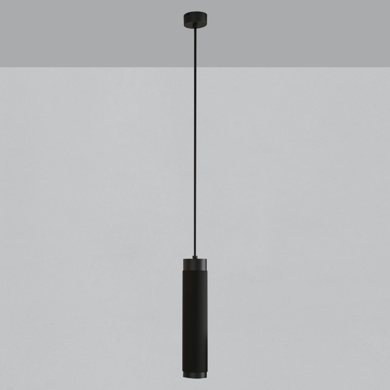 Lux Pendant lamp 3989 Black/Black, LED COB 13W 3000K 1240lm, CRI90 CL.I, Integrated LED, Dim. DALI/Push
