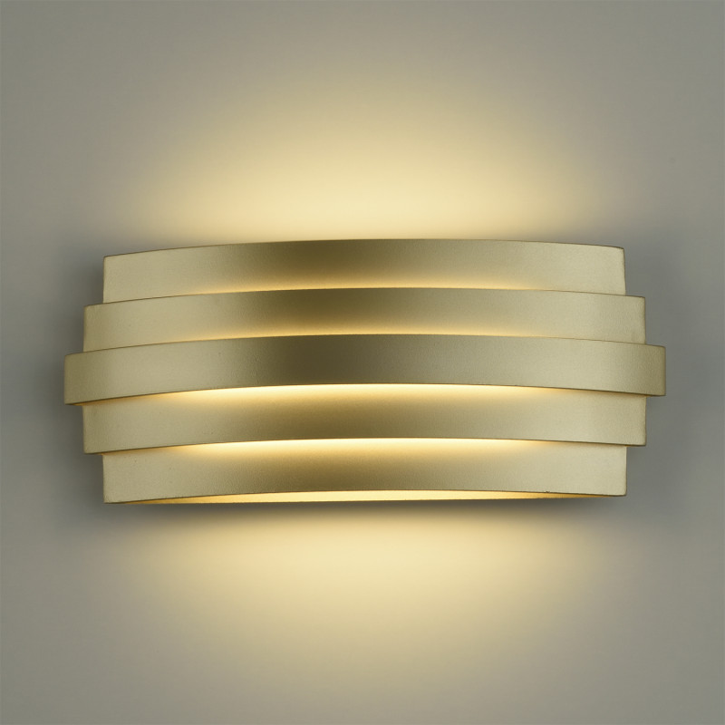 Luxur Wall Lamp 16/3840-30 Opal/Tech. Gold, LED 20W 1200lm, CRI90 CL.I, Integrated LED, Kelvin 2700K-3000K Slide Switch