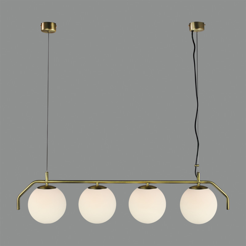 Maui Pendant lamp 8163/4L Opal/Matt Antique Gold, LED E27 4x15W, CL.I, (E27 max. Ø45 mm)