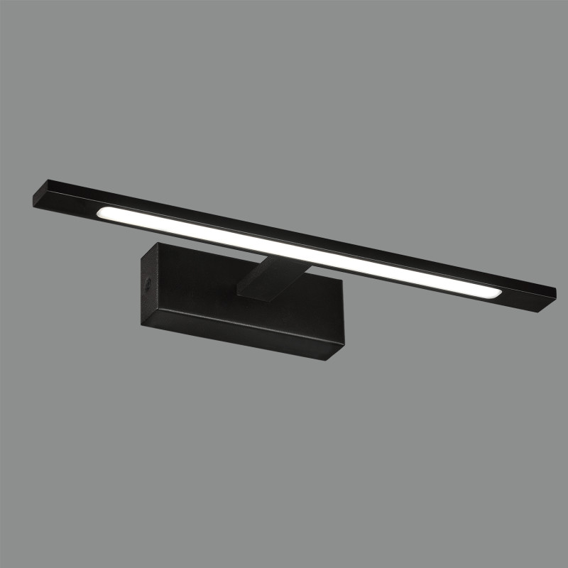 Menorca Wall Lamp 16/3730-45 Black, LED 12W 1480lm, CRI90 CL.II IP44, Integrated LED, Kelvin 3000K-4000K Slide Switch