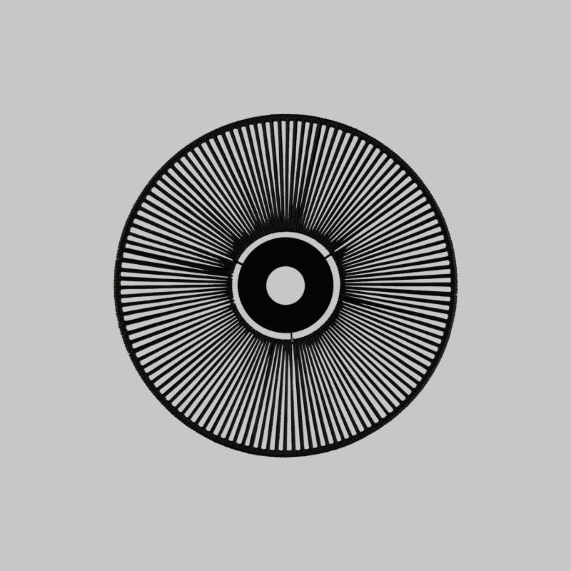 Lampshade 3913/50 Black/Black D500xH50 mm + Black Metal Disc