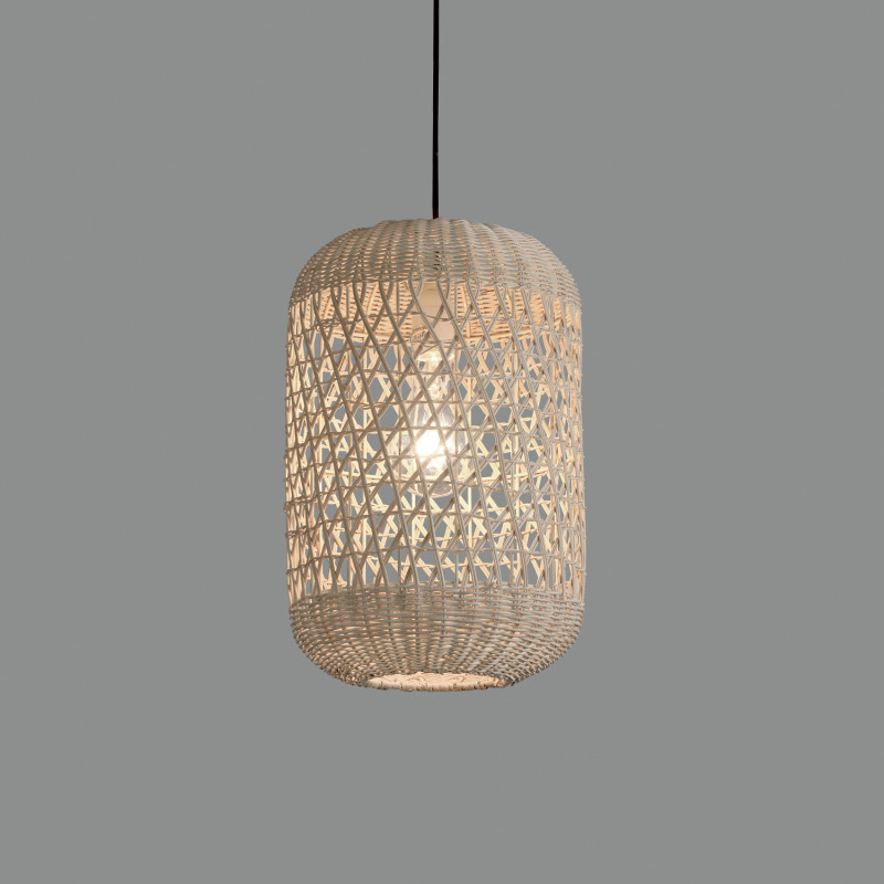 Vivian Pendant lamp 3931/25 Natural Rattan, Kit Tex. Black, LED E27 15W, CL.I