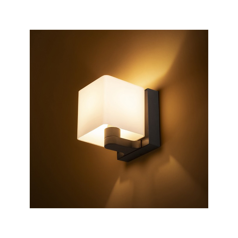 RENDL PHILLY nástenná čierna opálové sklo 230V LED G9 7W R14389