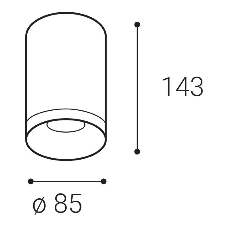 LED2 TUBUS II A, B DALI/PUSH 9W 2700K 1151023D