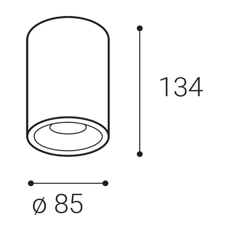 LED2 TUBUS II B, B DALI/PUSH 9W 2700K 1151123D