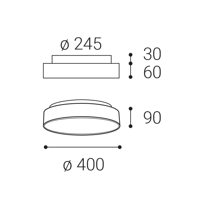 LED2 RINGO II 40 P/N, B DALI/PUSH 32+8W 3000K/4000K 1275553D