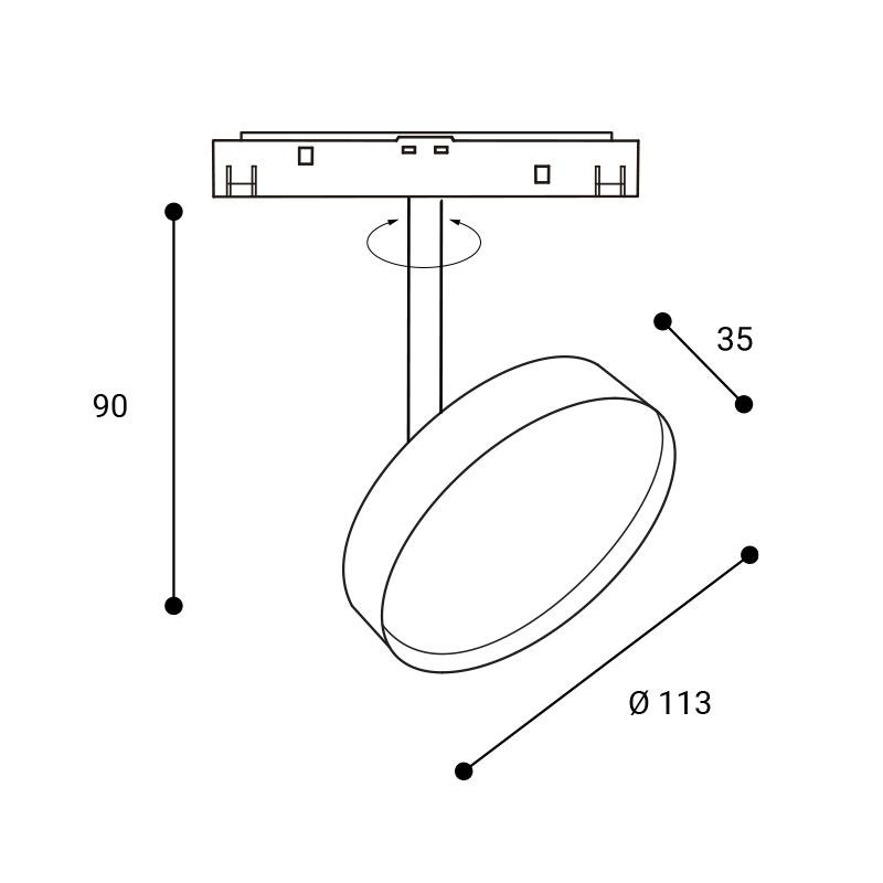 LED2 MAG OLLI, B DALI 12W 4000K 6301243D