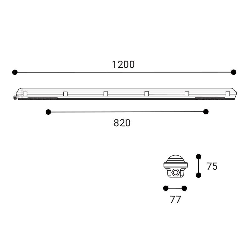 LED2 DUSTER PRO 120 DALI/PUSH 40W 3000K/3500K/4000K 1240751D