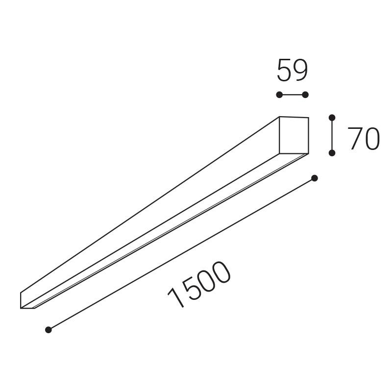 LED2 NOLI II 150 P, W DALI/PUSH 60W 3000K/3500K/4000K 1238251D