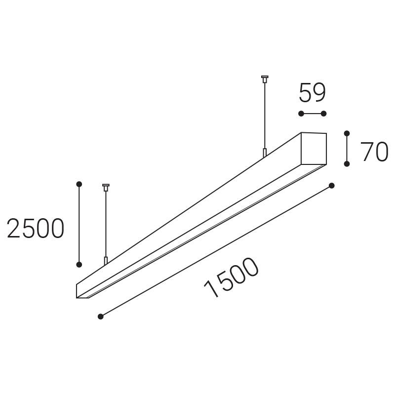 LED2 NOLI II 150 P-Z, B DALI/PUSH 60W 3000K/3500K/4000K 3238253D