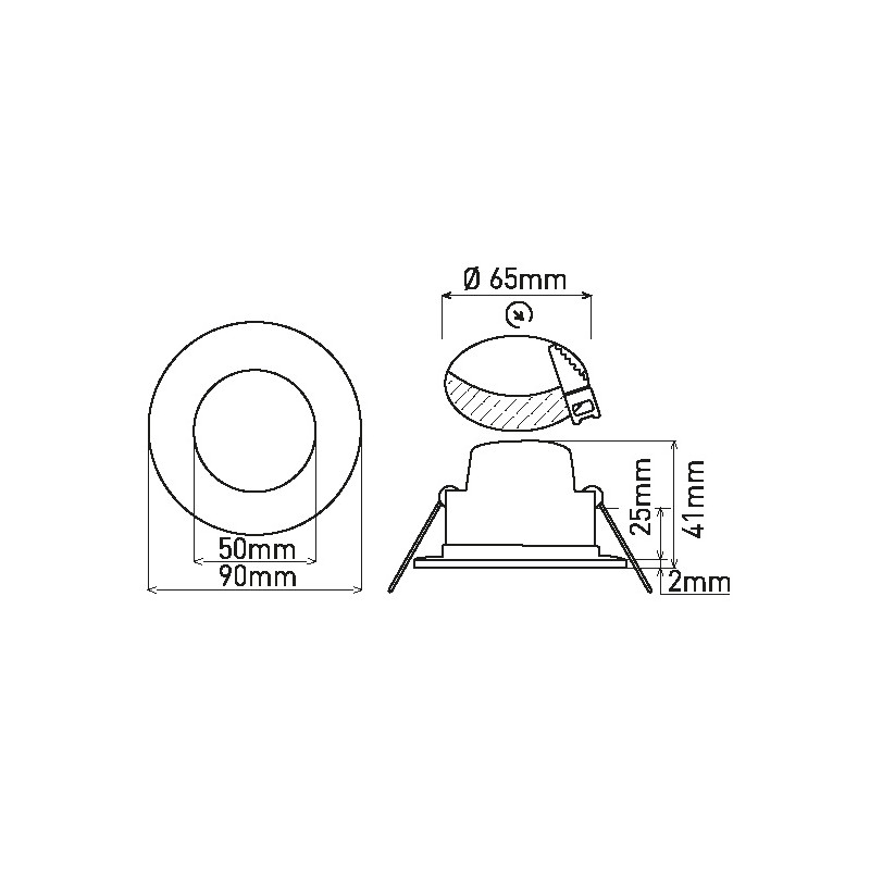 Greenlux LED BONO-R WHITE 7W NW  960/660lm - Svietidlo LED vstavané typu downlight GXLL035v2