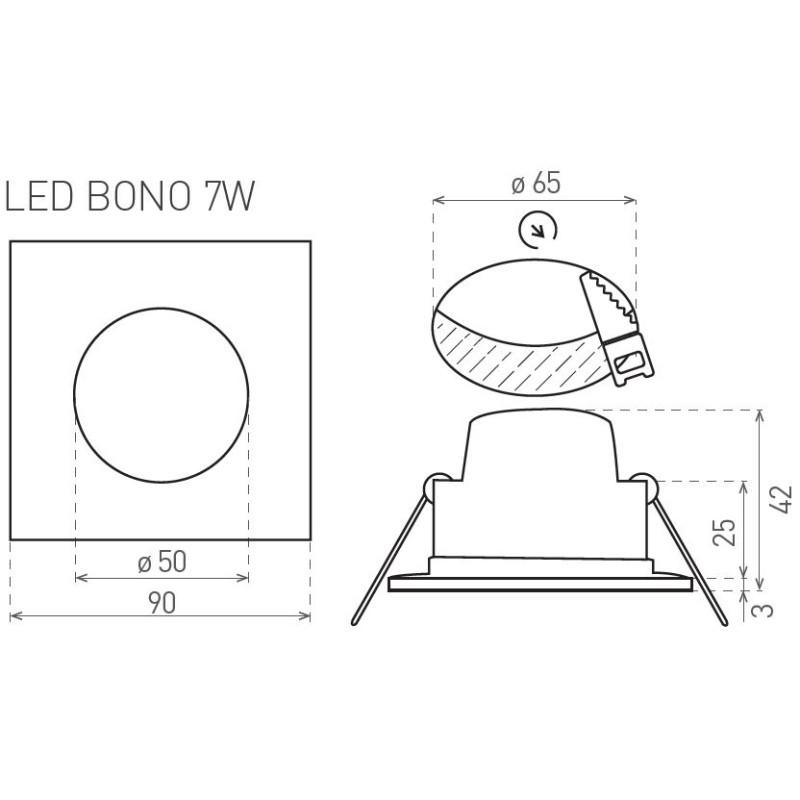 Greenlux LED BONO-S WHITE 5W NW 660/460lm - Svietidlo LED vstavané typu downlight GXLL023v2