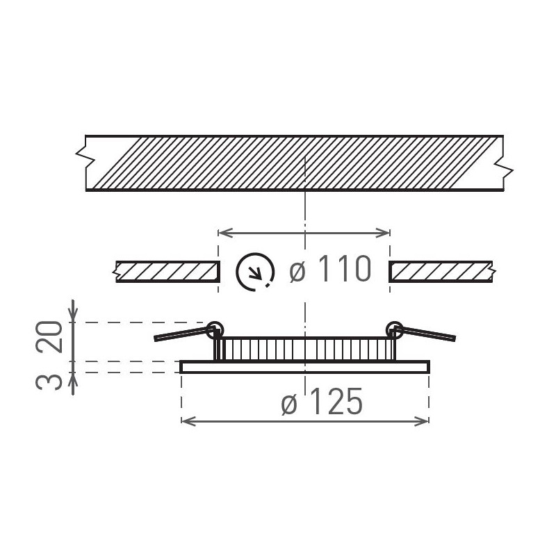 Greenlux LED VEGA-R Black 6W CCT 540/800lm - Svietidlo LED vstavané typu downlight GXDW402