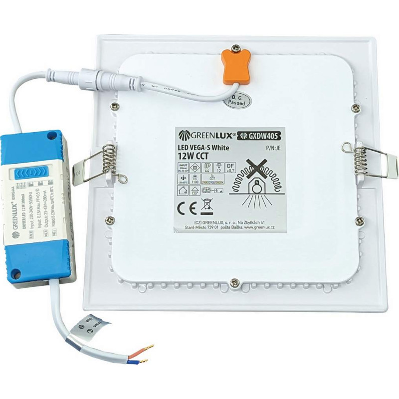 Greenlux LED VEGA-S White 12W CCT 1100/1600lm - Svietidlo LED vstavané typu downlight GXDW405
