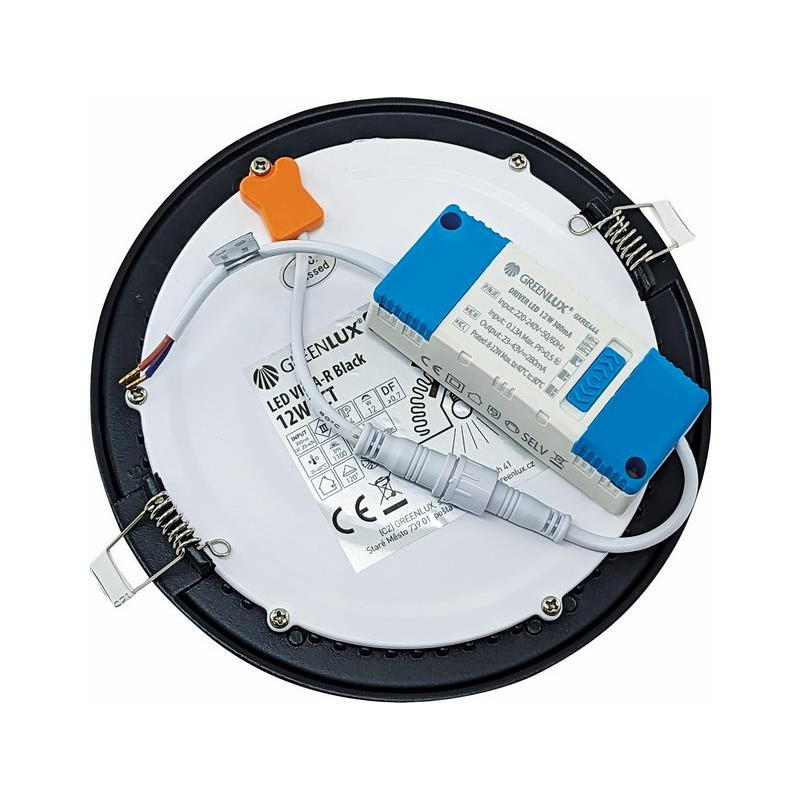 Greenlux LED VEGA-R Black 12W CCT 1100/1600lm - Svietidlo LED vstavané typu downlight GXDW406