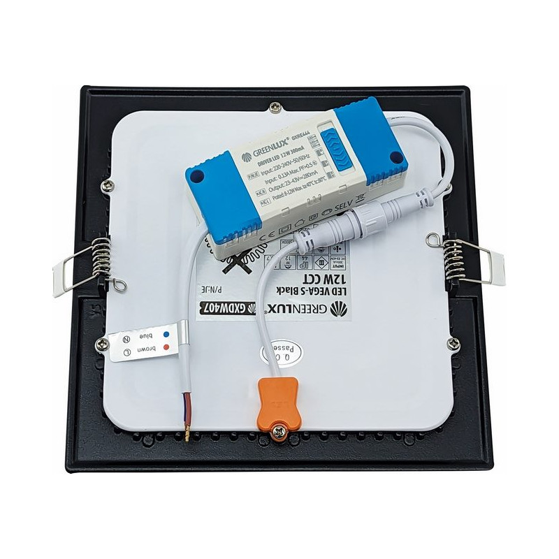 Greenlux LED VEGA-S Black 12W CCT 1100/1600lm - Svietidlo LED vstavané typu downlight GXDW407