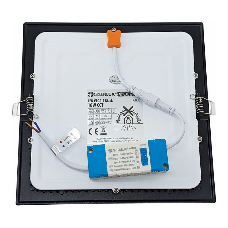 Greenlux LED VEGA-S Black 18W CCT 1600/2420lm - Svietidlo LED vstavané typu downlight GXDW411