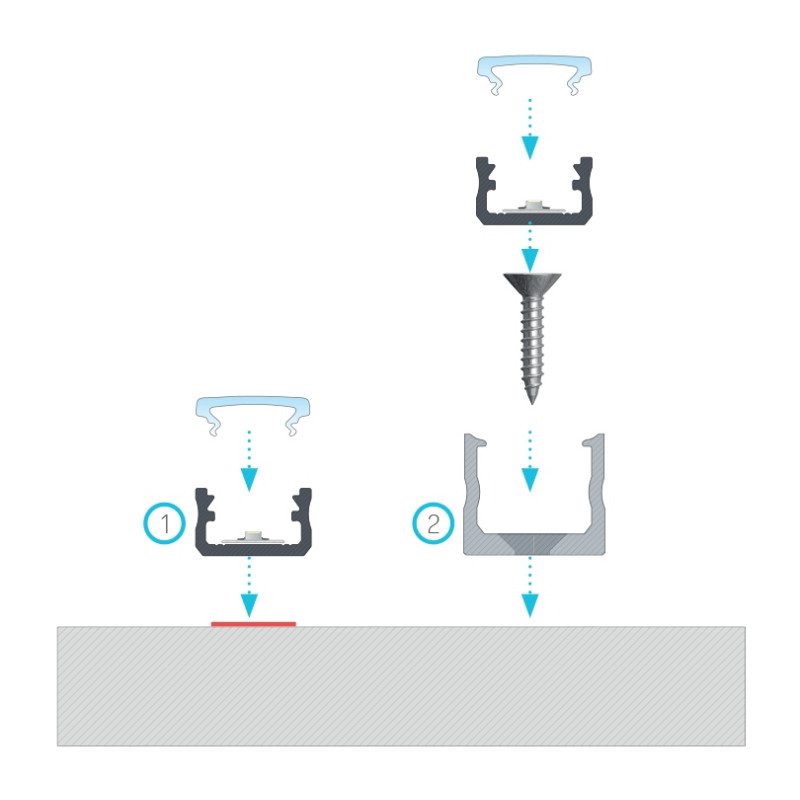Greenlux AL-PROFIL A WHITE 2M (10-0011-20) - Prisadený hliníkový profil GXLP1001