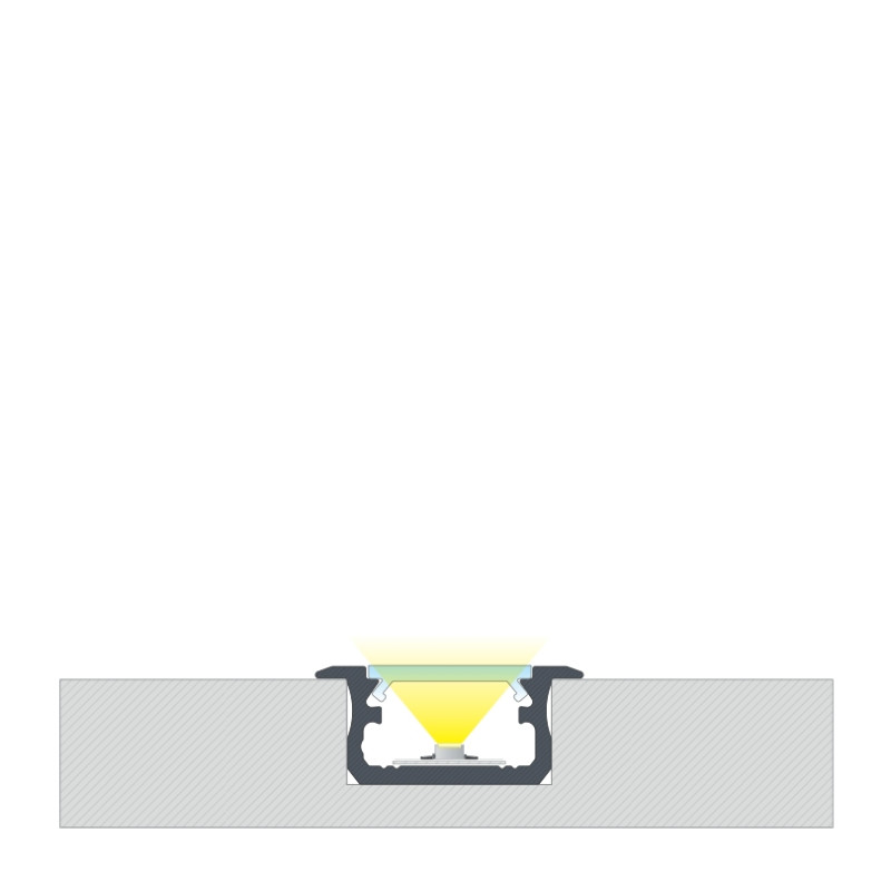 Greenlux AL-PROFIL B BLACK 2M (10-0022-20) - Zapustený hliníkový profil GXLP1013