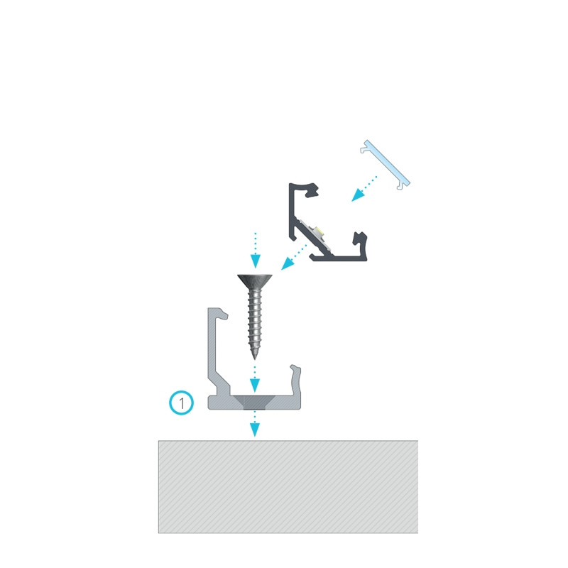 Greenlux AL-PROFIL C INOX 2M (10-0033-20) - Rohový hliníkový profil GXLP1025