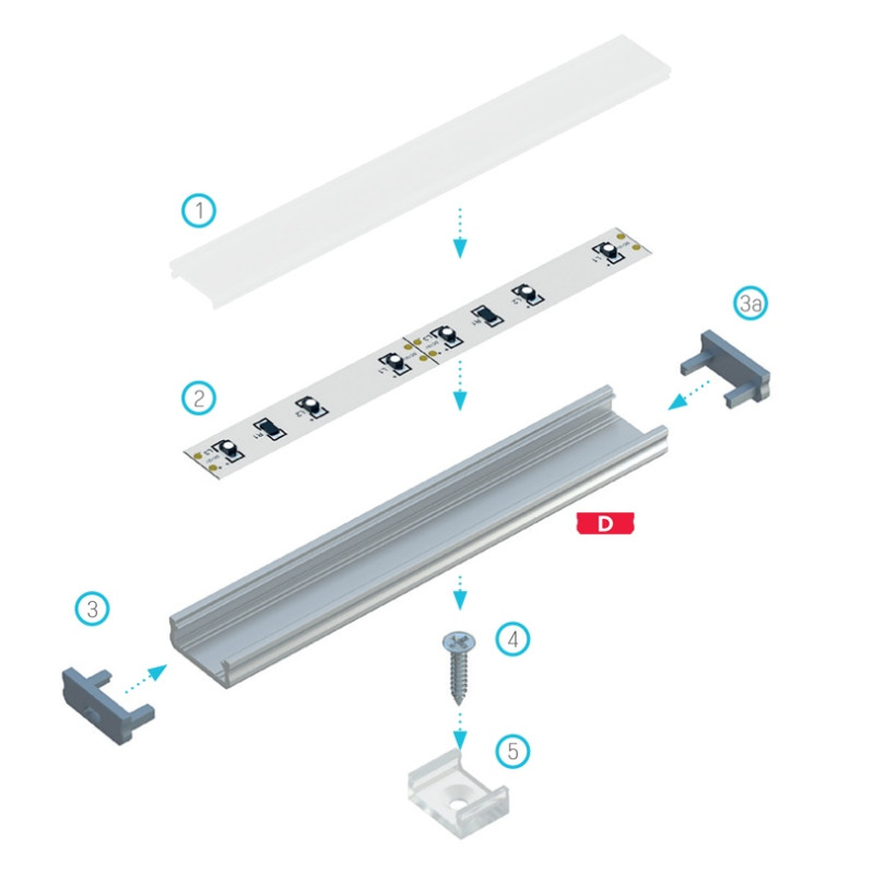 Greenlux AL-PROFIL D WHITE 2M (10-0041-20) - Prisadený hliníkový profil GXLP1031