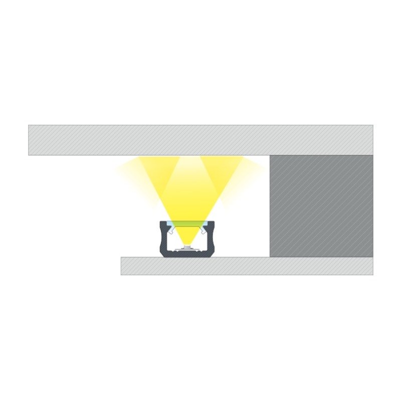 Greenlux AL-PROFIL X BLACK 2M (10-0082-20) - Prisadený hliníkový profil GXLP1053