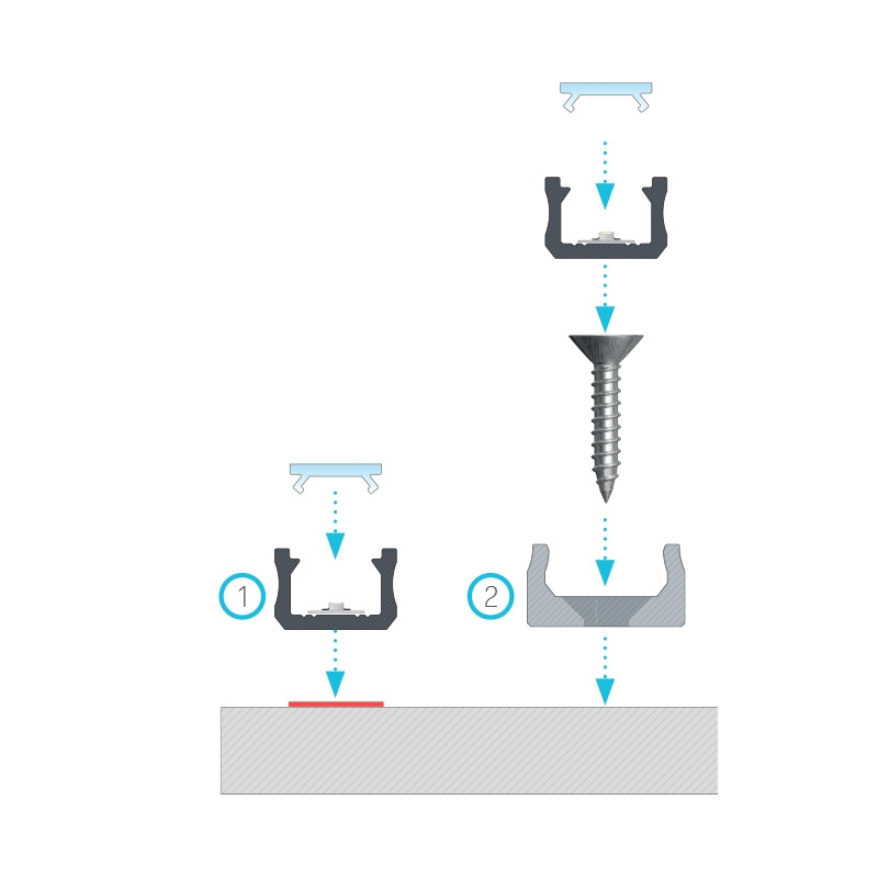 Greenlux AL-PROFIL X RAW 2M (10-0080-20) - Prisadený hliníkový profil GXLP1059