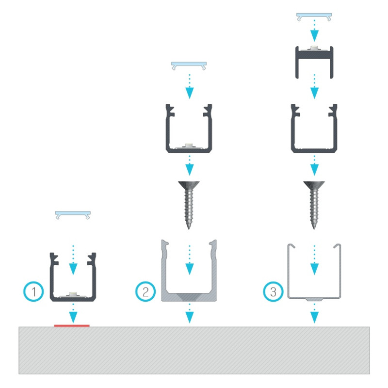 Greenlux AL-PROFIL Y SILVER 2M (10-0094-20) - Prisadený hliníkový profil GXLP1067