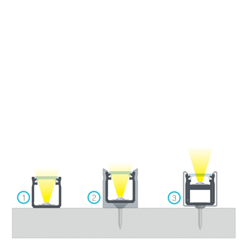 Greenlux AL-PROFIL Y SILVER 2M (10-0094-20) - Prisadený hliníkový profil GXLP1067